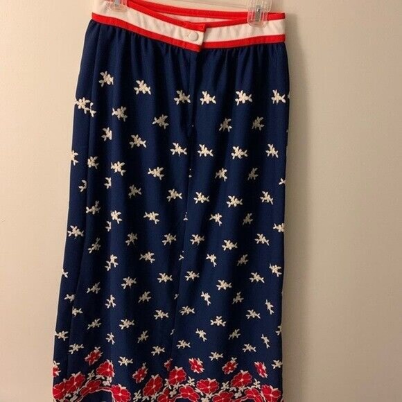 Vicky Vaughn ALine Skirt Vintage 1960s Flowers Patriotic Modest See Measurements - Picture 2 of 6